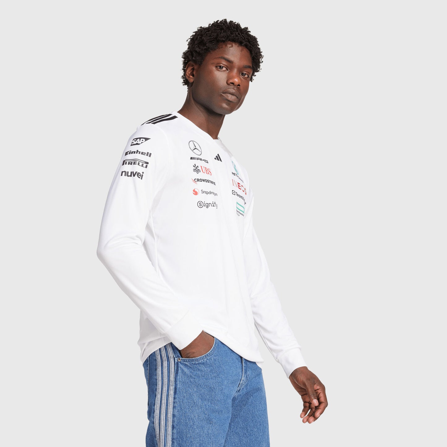 Mercedes-AMG F1 2025 Long Sleeve Driver Jersey - White