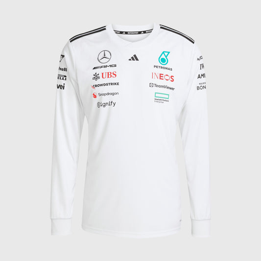 Mercedes-AMG F1 2025 Long Sleeve Driver Jersey - White