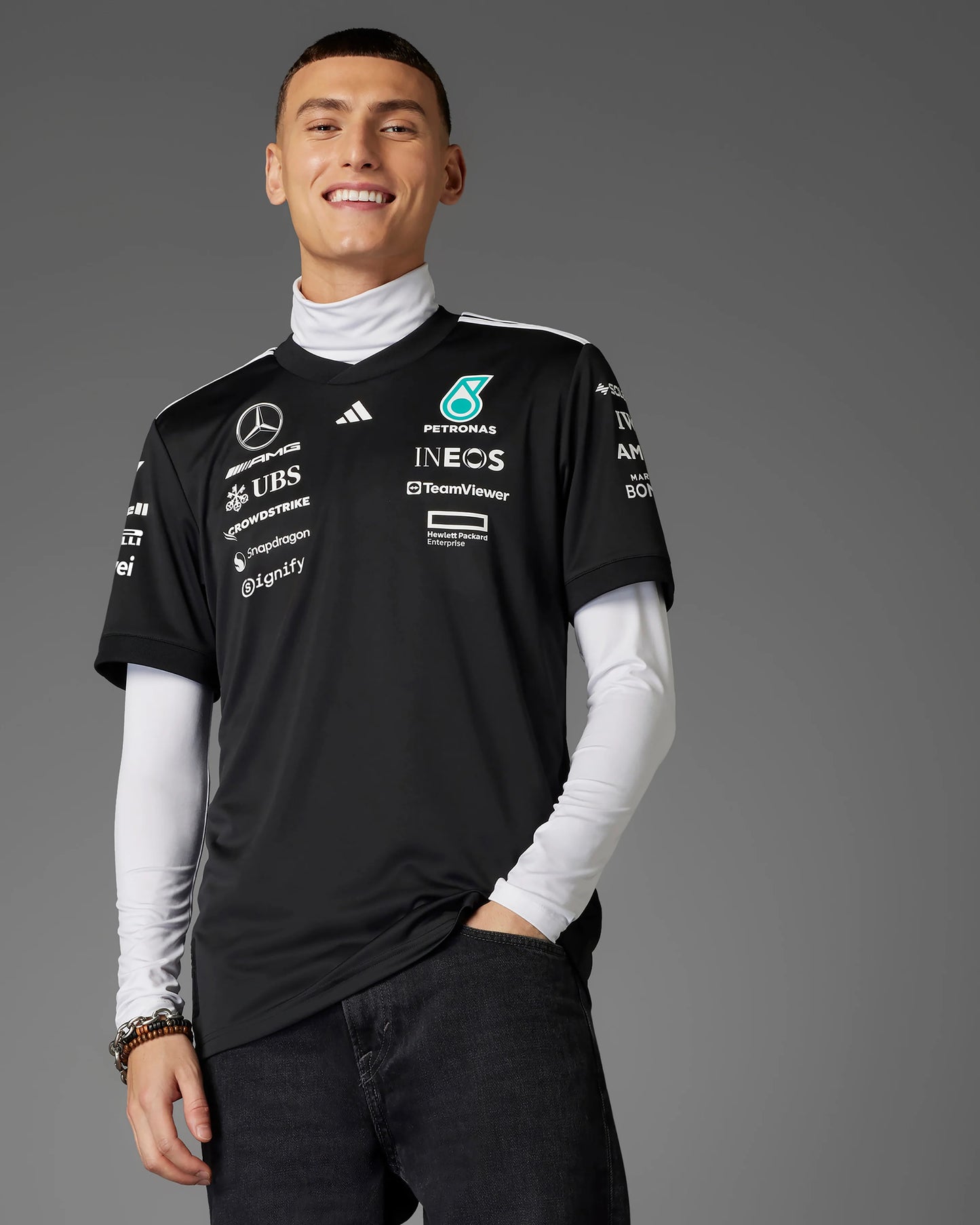 Mercedes-AMG F1 2025 Team Driver Jersey - Black