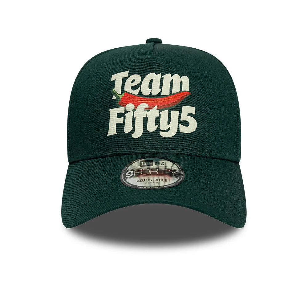 TEAM FIFTY5 Puff Print 9Forty Cap A-Frame - Dark Green