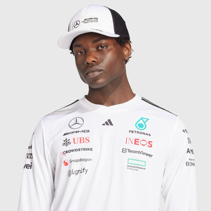 Mercedes-AMG F1 2025 Long Sleeve Driver Jersey - White