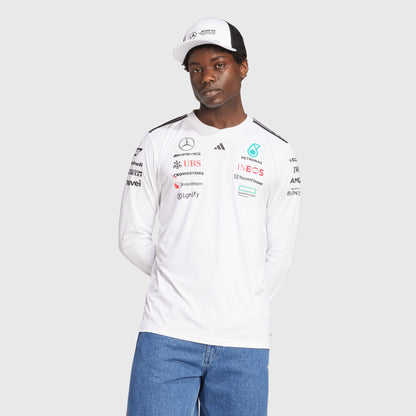 Mercedes-AMG F1 2025 Long Sleeve Driver Jersey - White