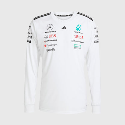 Mercedes-AMG F1 2025 Long Sleeve Driver Jersey - White