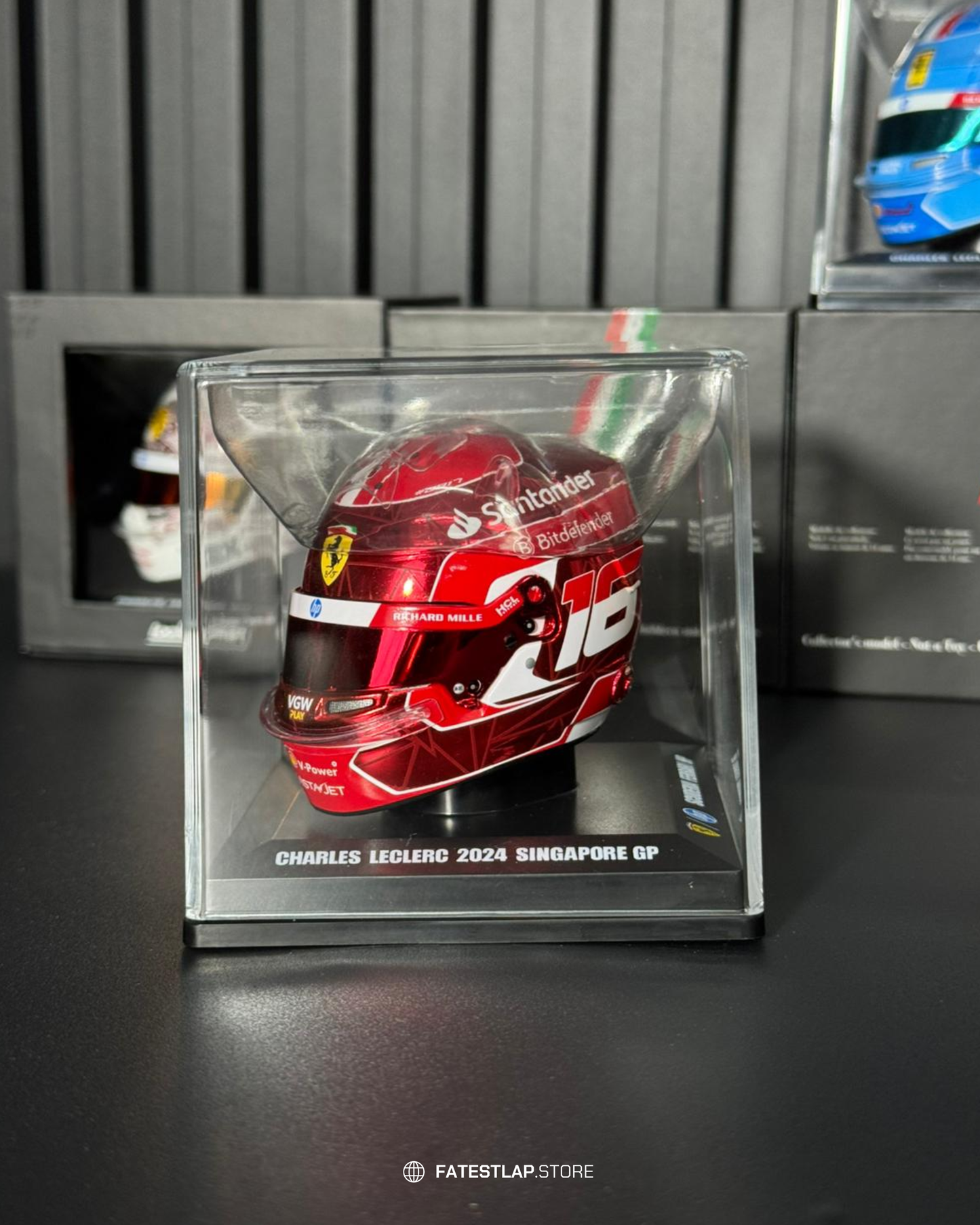 Scuderia Ferrari Charles Leclerc 2024 Singapore GP 1:5 Model Helmet