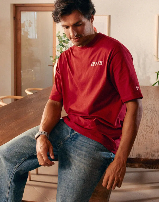 TEAM FIFTY5 Madrid Oversized Tee - Dark Red