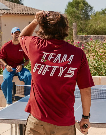 TEAM FIFTY5 Madrid Oversized Tee - Dark Red