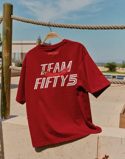 TEAM FIFTY5 Madrid Oversized Tee - Dark Red