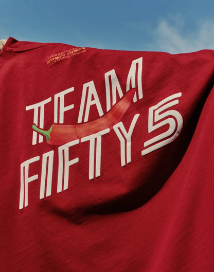 TEAM FIFTY5 Madrid Oversized Tee - Dark Red