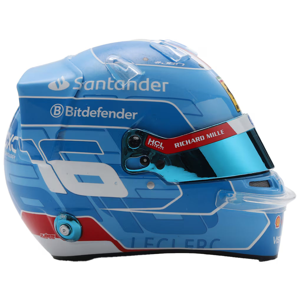 bike helmet store miami Scuderia Ferrari Charles Leclerc 2024 Miami GP 1:5 Model Helmet – FASTEST LAP